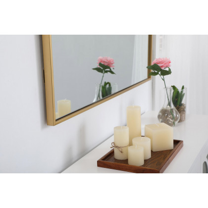 Elegant Wall Mirror - Brass, L 36" (MR43636BR)