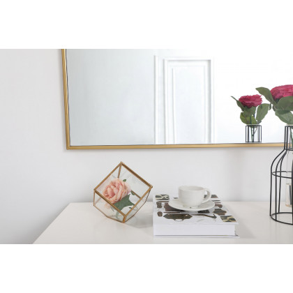 Elegant Wall Mirror - Brass, L 40" (MR43640BR)