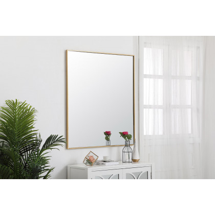 Elegant Wall Mirror - Brass, L 40" (MR43640BR)