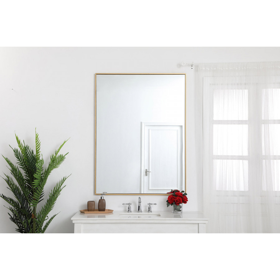 Elegant Wall Mirror - Brass, L 48" (MR43648BR)