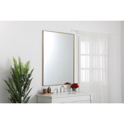 Elegant Wall Mirror - Brass, L 48" (MR43648BR)
