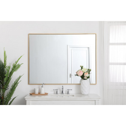 Elegant Wall Mirror - Brass, L 48" (MR43648BR)