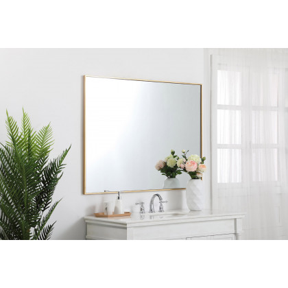 Elegant Wall Mirror - Brass, L 48" (MR43648BR)