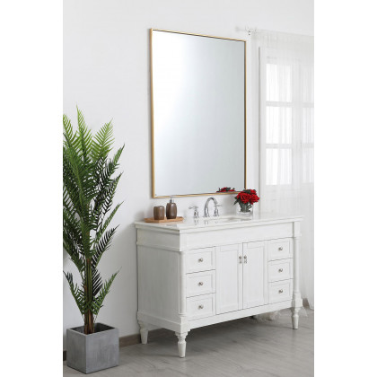 Elegant Wall Mirror - Brass, L 48" (MR43648BR)