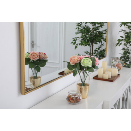 Elegant Wall Mirror - Brass, L 72" (MR43672BR)
