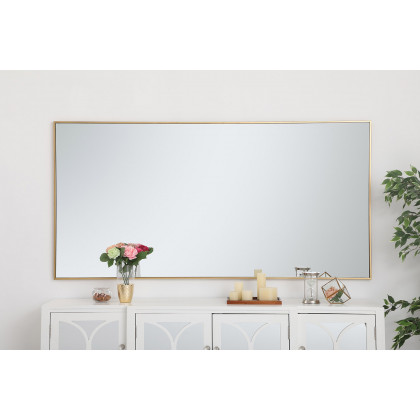 Elegant Wall Mirror - Brass, L 72" (MR43672BR)