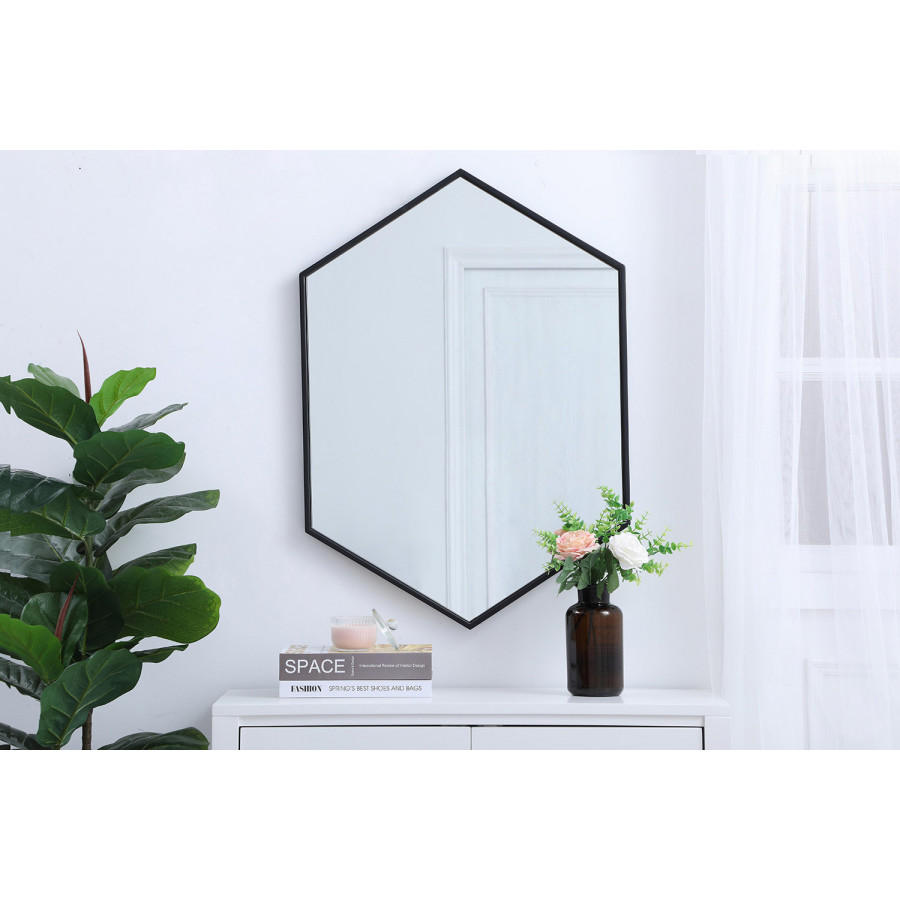 Elegant Wall Mirror - Black, L 24" (MR4424BK)