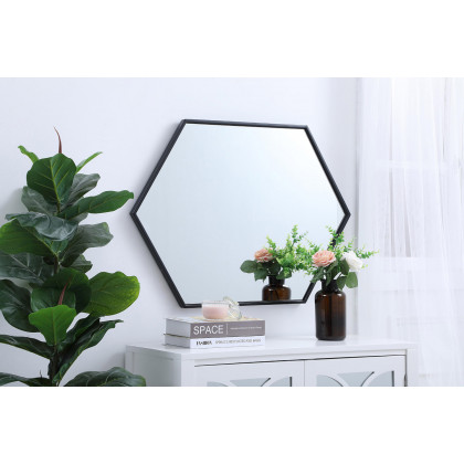 Elegant Wall Mirror - Black, L 24" (MR4424BK)