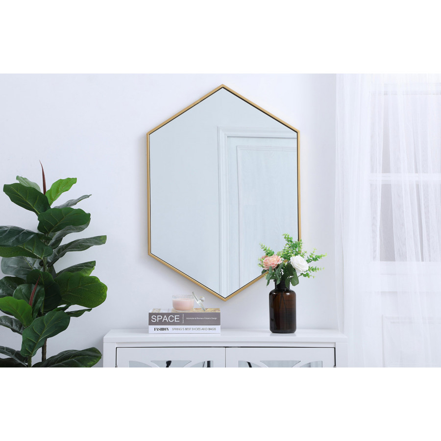Elegant Wall Mirror - Brass, L 24" (MR4424BR)