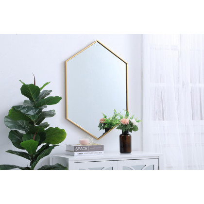 Elegant Wall Mirror - Brass, L 24" (MR4424BR)