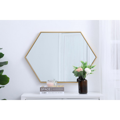 Elegant Wall Mirror - Brass, L 24" (MR4424BR)