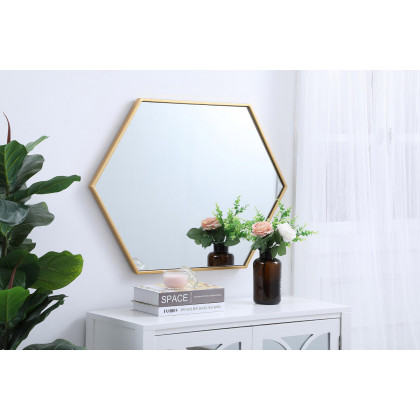Elegant Wall Mirror - Brass, L 24" (MR4424BR)