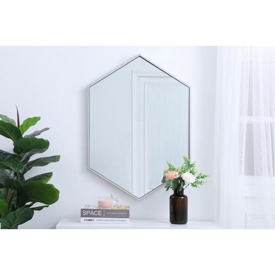 Elegant Wall Mirror - Silver, L 24" (MR4424S)