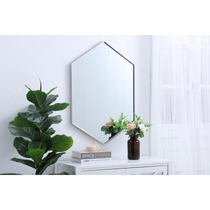 Elegant Wall Mirror - Silver, L 24" (MR4424S)