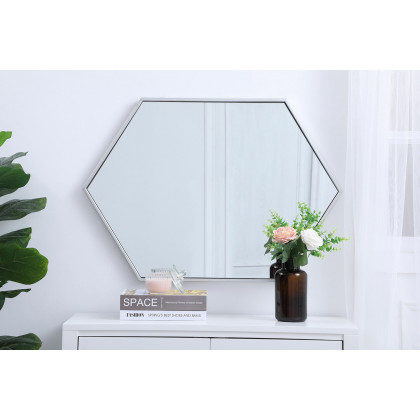 Elegant Wall Mirror - Silver, L 24" (MR4424S)
