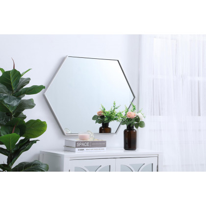 Elegant Wall Mirror - Silver, L 24" (MR4424S)