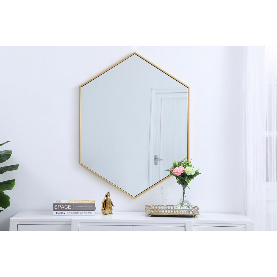 Elegant Wall Mirror - Brass, L 30" (MR4430BR)