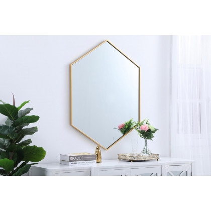 Elegant Wall Mirror - Brass, L 30" (MR4430BR)
