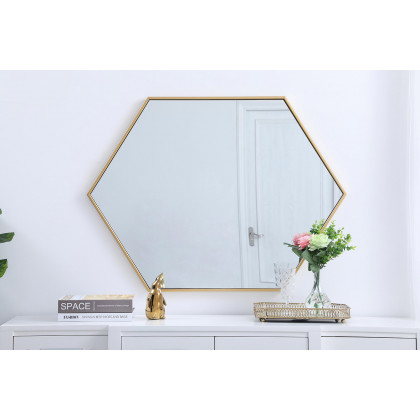 Elegant Wall Mirror - Brass, L 30" (MR4430BR)