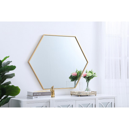 Elegant Wall Mirror - Brass, L 30" (MR4430BR)
