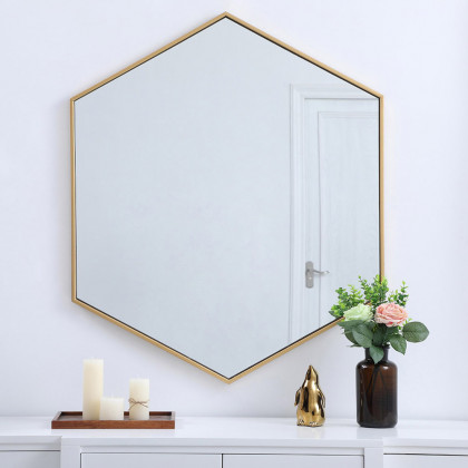 Elegant Wall Mirror - Brass, L 38" (MR4538BR)