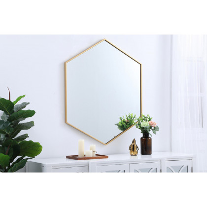 Elegant Wall Mirror - Brass, L 38" (MR4538BR)