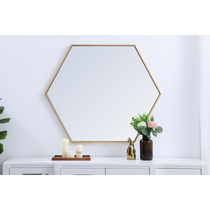 Elegant Wall Mirror - Brass, L 38" (MR4538BR)