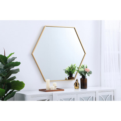 Elegant Wall Mirror - Brass, L 38" (MR4538BR)
