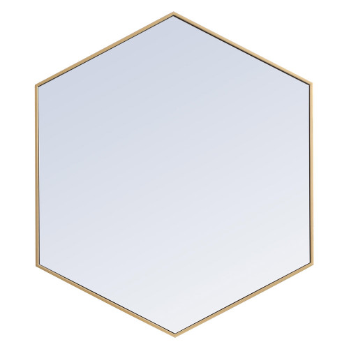 Elegant Wall Mirror - Brass, L 41" (MR4541BR)