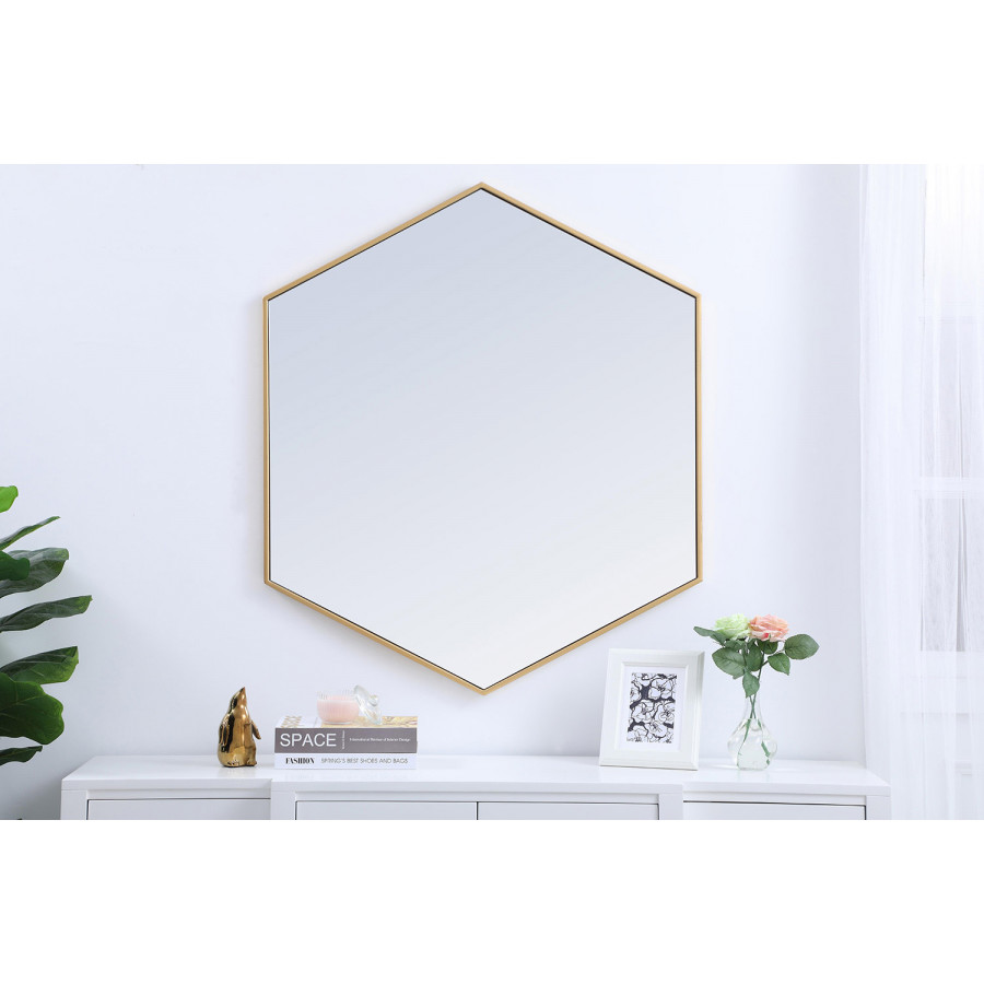 Elegant Wall Mirror - Brass, L 41" (MR4541BR)