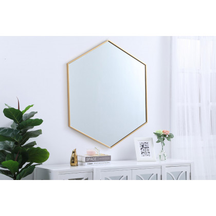 Elegant Wall Mirror - Brass, L 41" (MR4541BR)