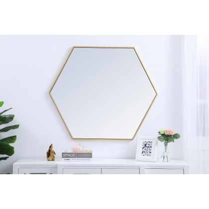 Elegant Wall Mirror - Brass, L 41" (MR4541BR)