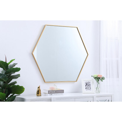 Elegant Wall Mirror - Brass, L 41" (MR4541BR)
