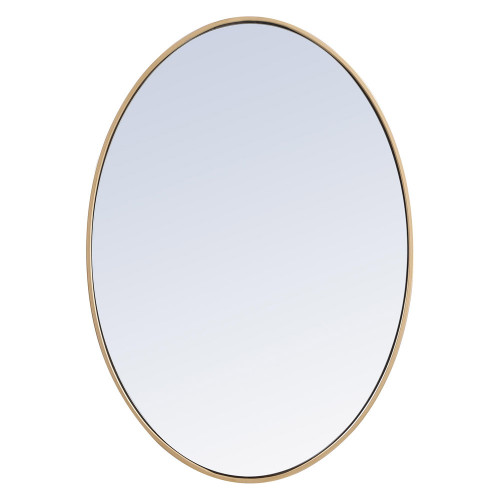 Elegant Wall Mirror - Brass, L 34" (MR4624BR)