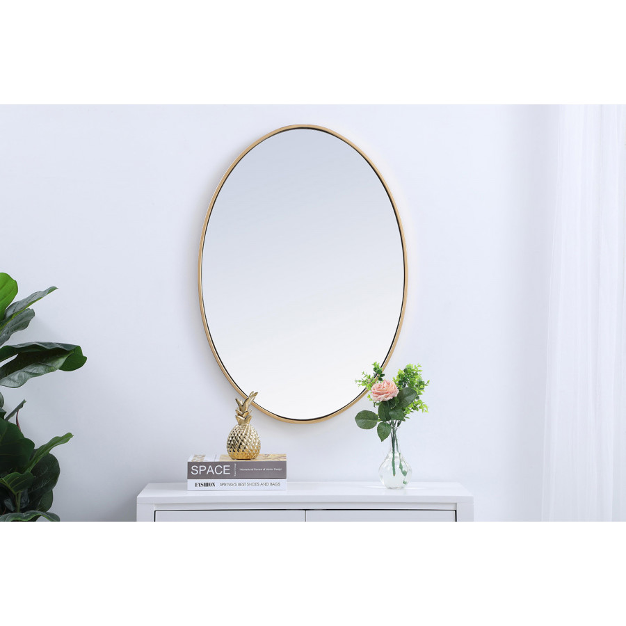 Elegant Wall Mirror - Brass, L 34" (MR4624BR)