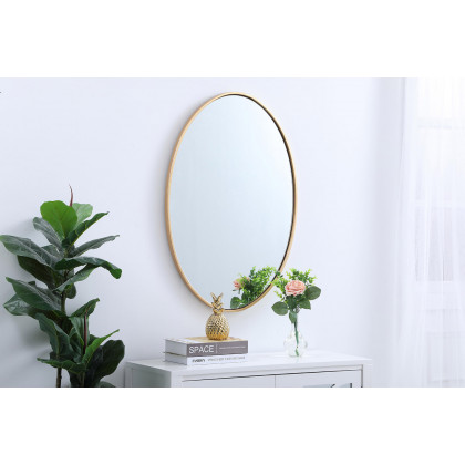 Elegant Wall Mirror - Brass, L 34" (MR4624BR)