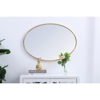 Elegant Wall Mirror - Brass, L 34" (MR4624BR)