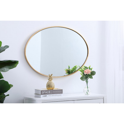 Elegant Wall Mirror - Brass, L 34" (MR4624BR)