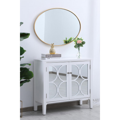 Elegant Wall Mirror - Brass, L 34" (MR4624BR)