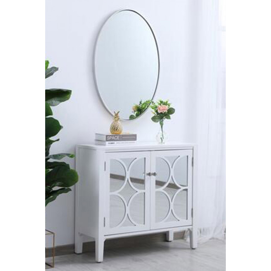 Elegant Wall Mirror - Silver, L 34" (MR4624S)