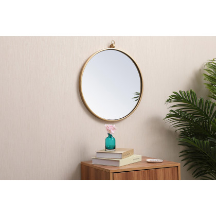 Elegant Wall Mirror - Brass, L 18" (MR4718BR)