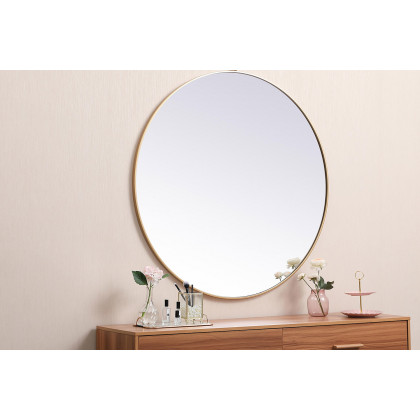 Elegant Wall Mirror - Brass, L 45" (MR4745BR)