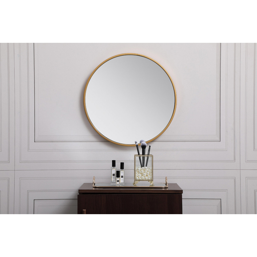 Elegant Wall Mirror - Brass, L 18" (MR4818BR)