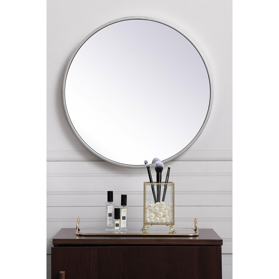 Elegant Wall Mirror - Silver, L 18" (MR4818S)