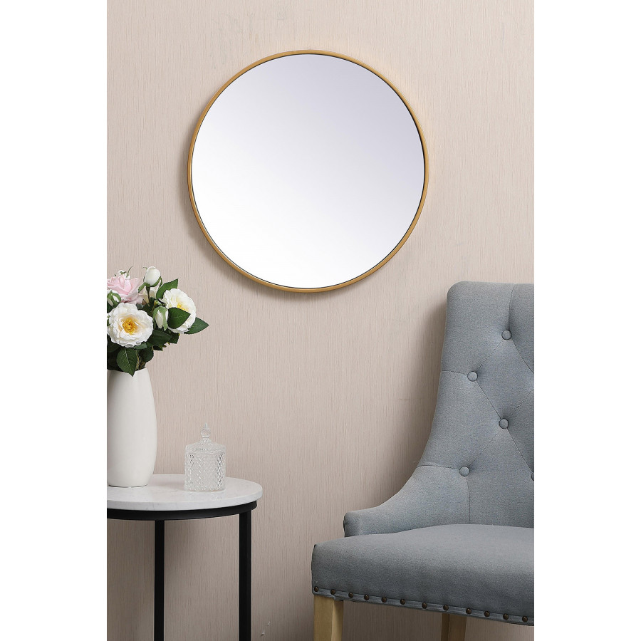 Elegant Wall Mirror - Brass, L 21" (MR4821BR)
