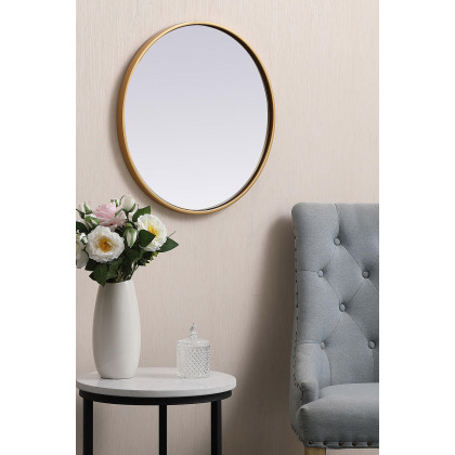 Elegant Wall Mirror - Brass, L 21" (MR4821BR)