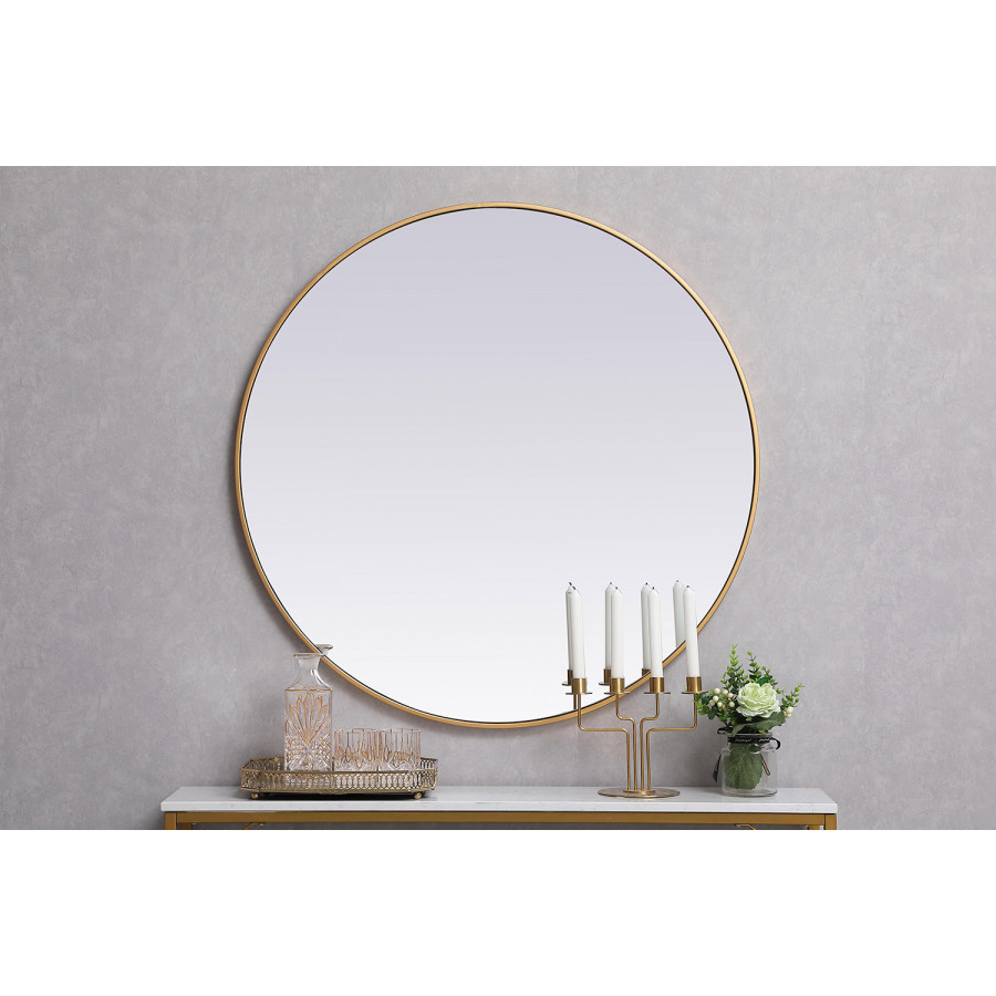 Elegant Wall Mirror - Brass, L 39" (MR4839BR)