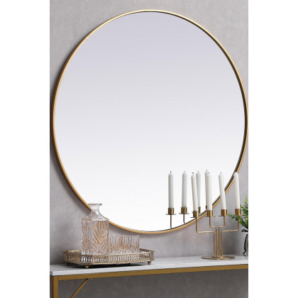 Elegant Wall Mirror - Brass, L 39" (MR4839BR)