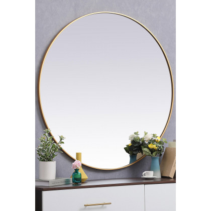 Elegant Wall Mirror - Brass, L 45" (MR4845BR)