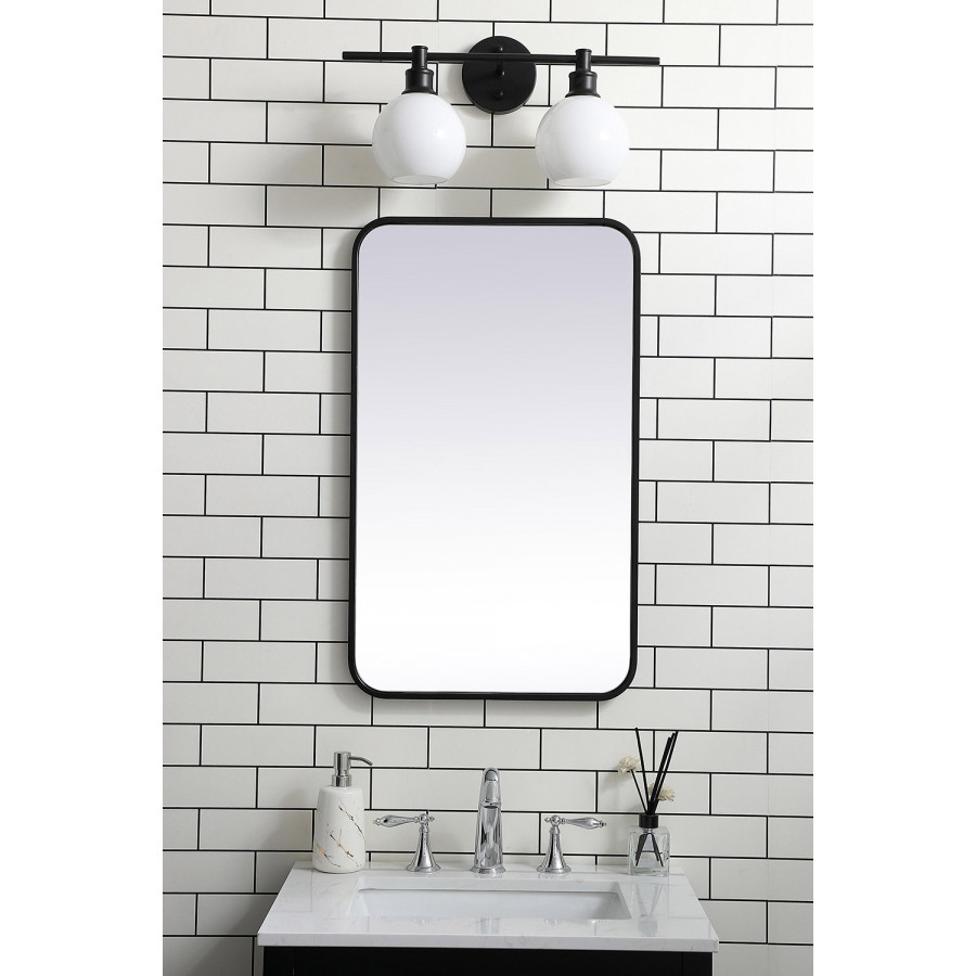 Elegant Wall Mirror - Black, L 30" (MR801830BK)